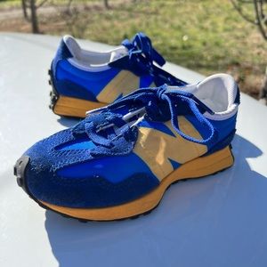 New Balance 327 Marine Blue And Yellow US Youth Size 12